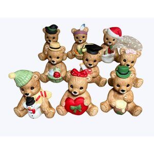 HOMCO Bear Figurines 1413 Calendar Bears set of 9 Monthly Theme Seasonal Decor